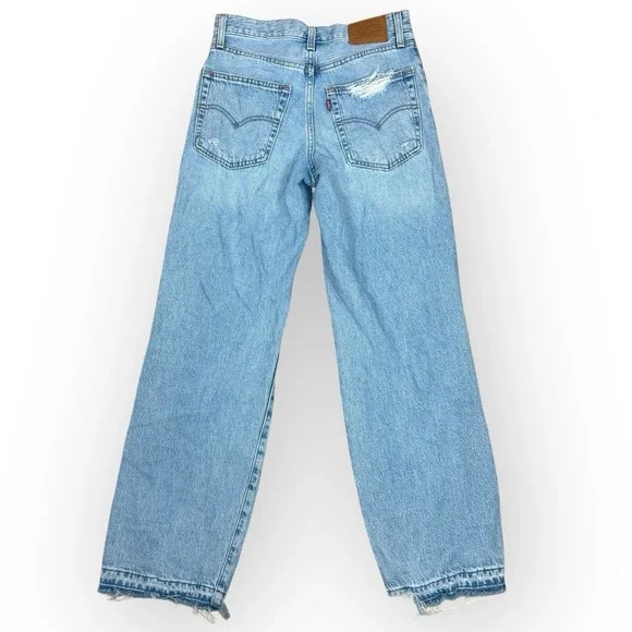 Levi's Premium Baggy Dad Jeans Women's 24x30 Distressed Relaxed Fit Big E Tag - Picture 8 of 15